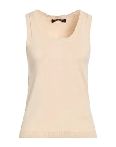 Weekend Max Mara Woman Tank Top Beige Size Xl Viscose, Polyester In Brown