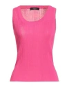 Weekend Max Mara Woman Tank Top Fuchsia Size Xl Viscose, Polyamide In Pink
