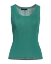 Weekend Max Mara Woman Tank Top Green Size Xl Viscose, Polyamide