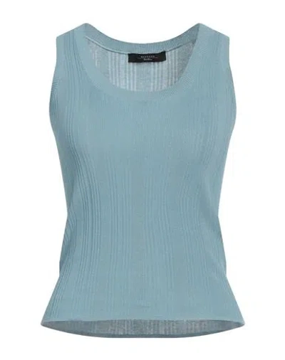 Weekend Max Mara Woman Tank Top Light Blue Size Xs Viscose, Polyamide
