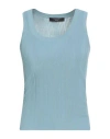 Weekend Max Mara Woman Tank Top Light Blue Size Xxl Viscose, Polyamide