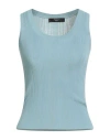 Weekend Max Mara Woman Tank Top Sky Blue Size Xs Viscose, Polyamide