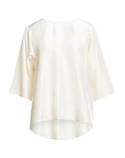 Weekend Max Mara Woman Top Cream Size Xs Silk, Lyocell, Cotton, Elastane In White