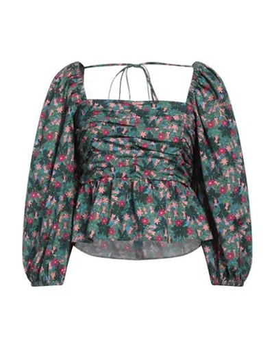 Weekend Max Mara Woman Top Green Size 12 Cotton, Polyester, Polyamide