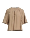 Weekend Max Mara Woman Top Khaki Size 8 Cotton In Brown