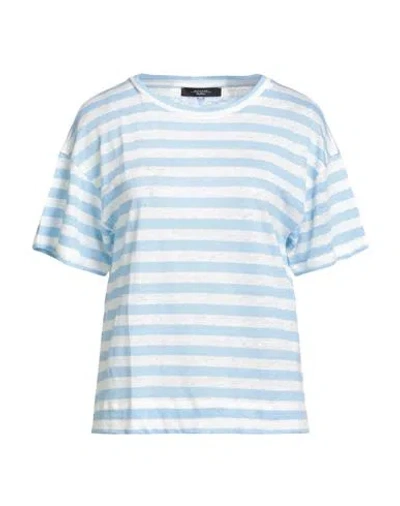 Weekend Max Mara Woman Top Light Blue Size L Linen