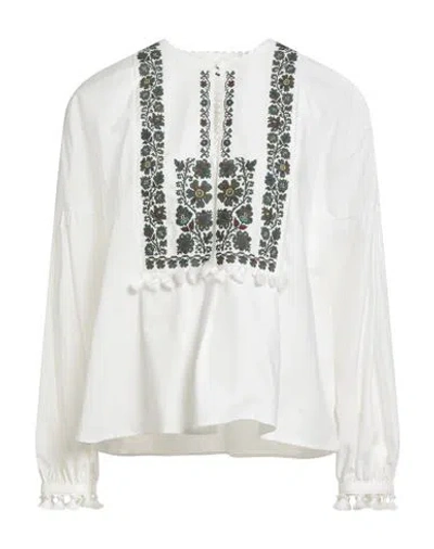 Weekend Max Mara Woman Top White Size 12 Cotton, Linen
