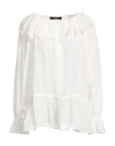 WEEKEND MAX MARA WEEKEND MAX MARA WOMAN TOP WHITE SIZE 8 VISCOSE, LINEN