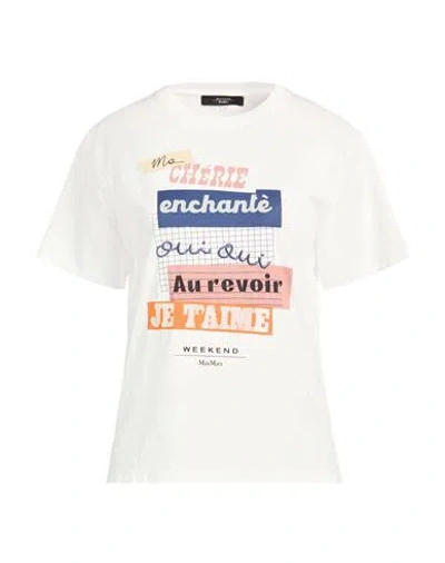Weekend Max Mara Woman T-shirt Ivory Size M Cotton In White