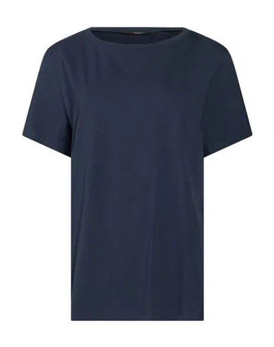 Weekend Max Mara Woman T-shirt Midnight Blue Size S Cotton, Elastane