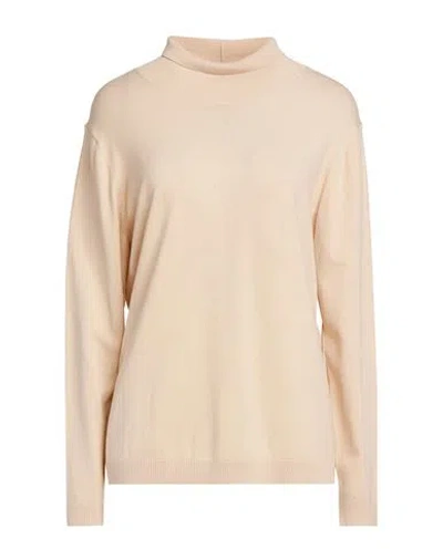 WEEKEND MAX MARA WEEKEND MAX MARA WOMAN TURTLENECK BEIGE SIZE XL SILK, WOOL, POLYAMIDE, ELASTANE