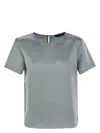 Weekend Max Mara Amburgo - Satin And Jersey T-shirt In Green