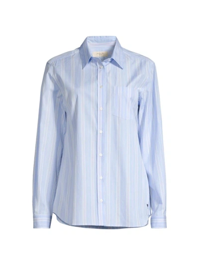 Weekend Max Mara Women's Bahamas Striped Button-front Shirt In Sky Blue