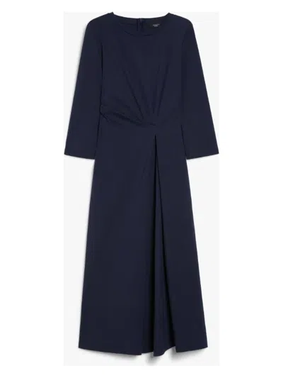 WEEKEND MAX MARA WOMEN'S BALENIO JERSEY DRESS NAVY | SIZE LARGE | 2515621041600004