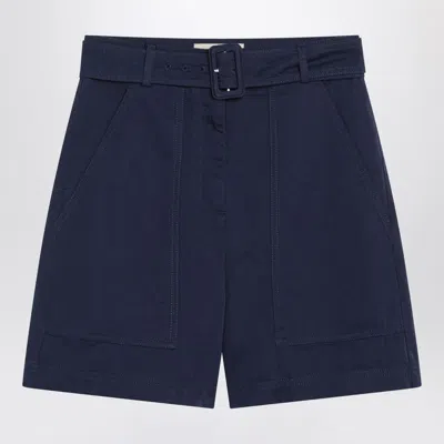 Weekend Max Mara Women's Bermuda Blue In Cotton And Linen