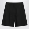 Weekend Max Mara Women's Bermuda Shorts In Cotton And Linen In Black