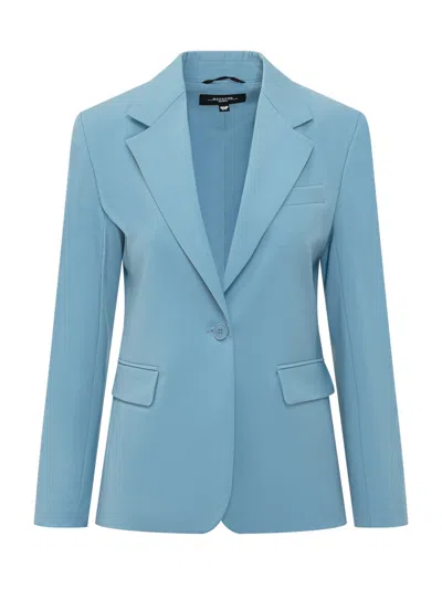 Weekend Max Mara Blue Solid Notched Lapel Blazer