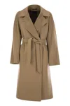Weekend Max Mara Belted Long-sleeved Coat In Camel