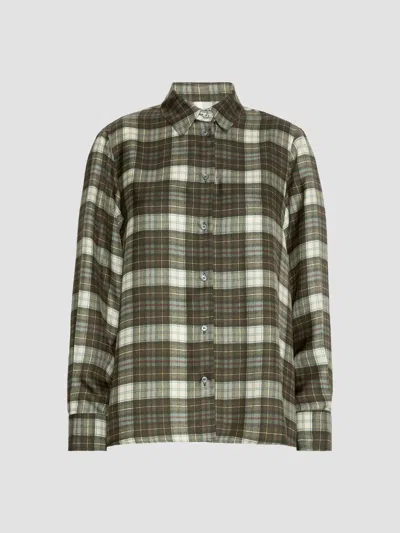 Weekend Max Mara Rete Check Button-up Shirt In Animal Print