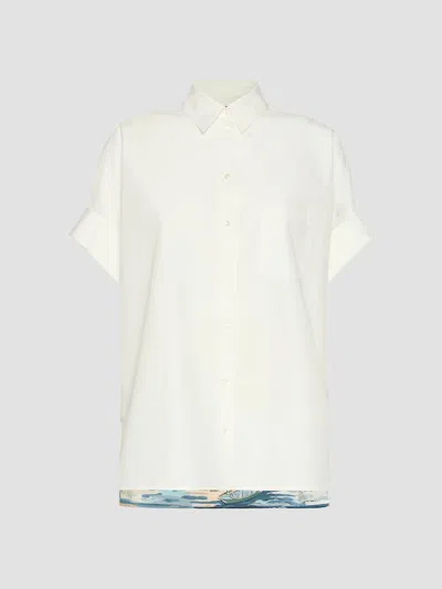 Weekend Max Mara Women's Cotton And Printed Silk Shirt In Gray