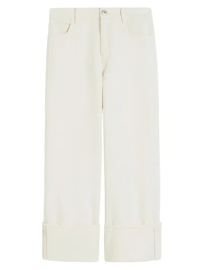 Weekend Max Mara Women's Cotton Bull Trousers With Turn Ups In Neutral