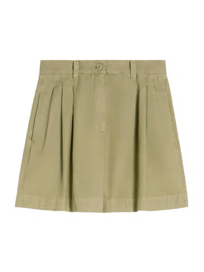 Weekend Max Mara Women's Cotton Panama Bermuda Shorts In Green
