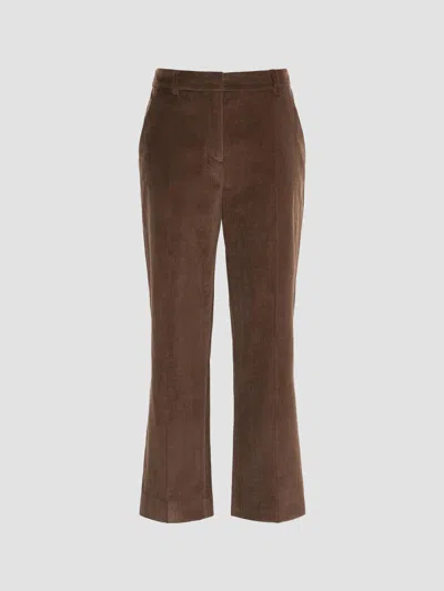 Weekend Max Mara Women's Cotton Velvet Cropped Trousers In Brown