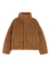 Weekend Max Mara Weekend Maxmara Cropped Wool Down Jacket Camel In Brown