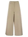 Weekend Max Mara Alfeo Cotton Gabardine Wide Pants In Arena