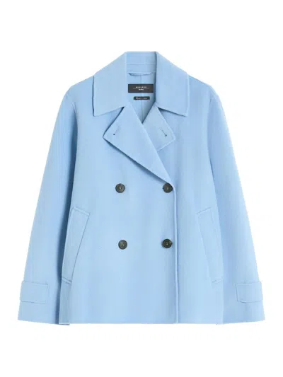 Weekend Max Mara Women's Double Breasted Wool Blend Pea Coat In Blue