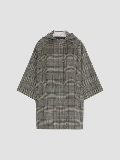 Weekend Max Mara Virgin Wool Quilted-back Coat In Gray