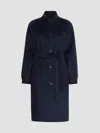 Weekend Max Mara Long-sleeved Coat In Blue