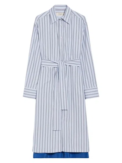 Weekend Max Mara Women's Edipo Striped Cotton Shirtdress In Light Blue