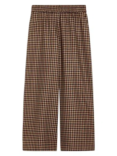 WEEKEND MAX MARA WOMEN'S EMBROIDERED WOOL BLEND EBE WIDE-LEG PANT