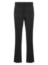 Weekend Max Mara Straight-leg Trousers With Ruffled Accents And Pockets In Black