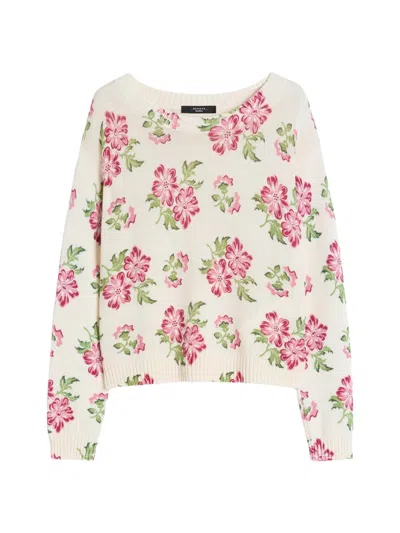 Weekend Max Mara Women's Floral Printed Cotton Jumper In Multi