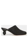 Weekend Max Mara 55mm Woven Slide Mules In Black