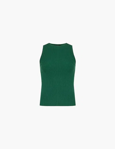 Weekend Max Mara Womens Green Sleeveless Slim-fit Knitted Top