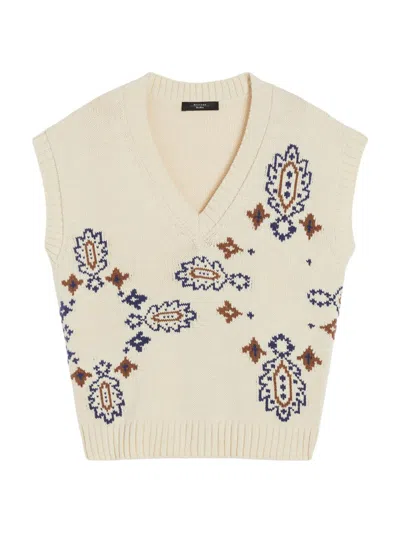 Weekend Max Mara Women's Inlaid Cotton Blend Gilet In White