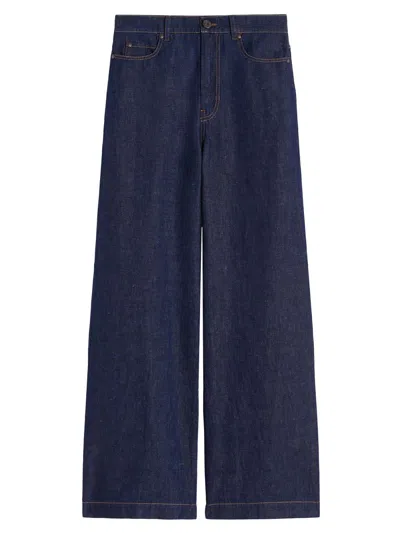 Weekend Max Mara Women's Linen And Cotton Denim Jeans In Blue