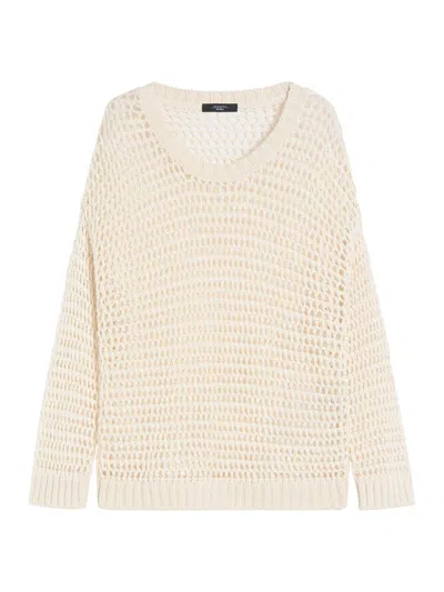Weekend Max Mara Women's Linen And Cotton Yarn Mesh Jumper In Neutral