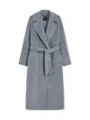Weekend Max Mara Women's Long Wool And Alpaca Coat In Blue