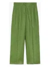 Weekend Max Mara Women's Malizia Long Trouser Green | Size 46 | 2515131052600026 In Green