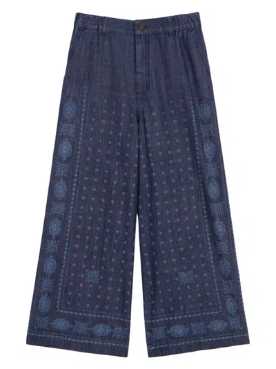WEEKEND MAX MARA WOMEN'S MICRON DENIM TROUSER NAVY | SIZE IT 42 | 2525186011600013