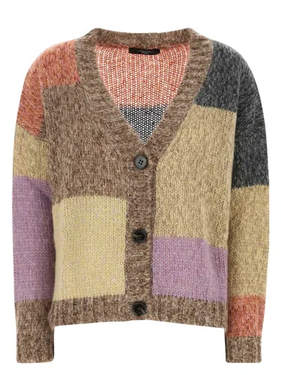 WEEKEND MAX MARA WOMEN'S MULTICOLOR ACRYLIC BLEND CAMERA CARDIGAN | SIZE LARGE | 2425346072600 COLOR 015