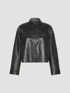 Weekend Max Mara Button-front Nappa Leather Jacket In Black