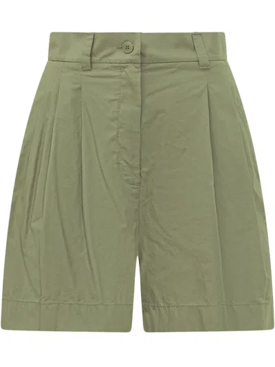 Weekend Max Mara Olive Solid Shorts In Green