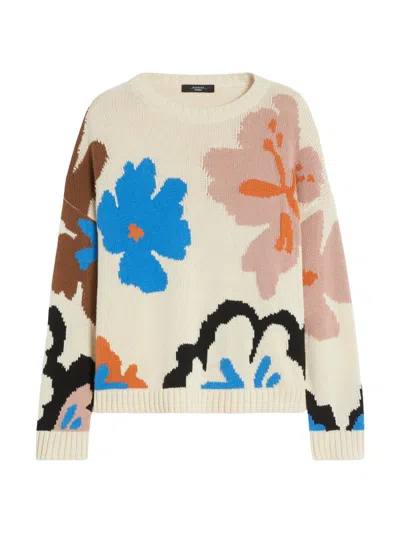 Weekend Max Mara Weekend Maxmara Wkdcelebre Patterned Cotton Crew Neck In Multi