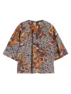 Weekend Max Mara Printed Cotton Poplin Shirt In Blue