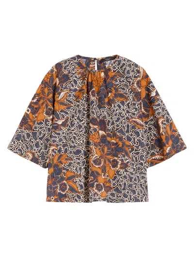 WEEKEND MAX MARA WOMEN'S PRINTED COTTON POPLIN BLOUSE